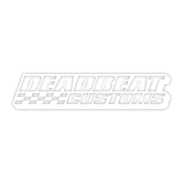 Deadbeat Customs - Race Vinyl Decal - White