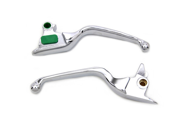 V-Twin - 26-0000 - Chrome Smooth Wide Hand Lever Set - Fits 2015-2022 Harley-Davidson FLSTN, FLSTC, FLSTF, FXSB