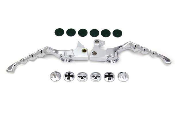 V-Twin - 26-0119 - Chrome Skeleton Hand Lever Set - Fits 2004-2013 Harley-Davidson XL