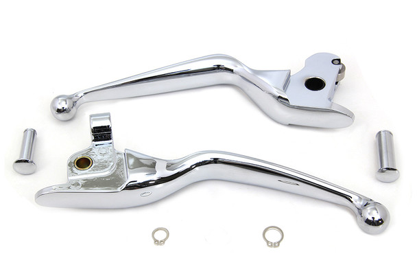 V-Twin - 26-0325 - Chrome Wide Hand Lever Set - Fits 2014-2016 Harley-Davidson FLT