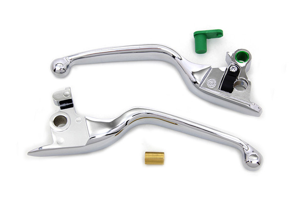 V-Twin - 26-0327 - Handlebar Control Levers Chrome - Fits 2015-2017 Harley-Davidson FLST, FXST