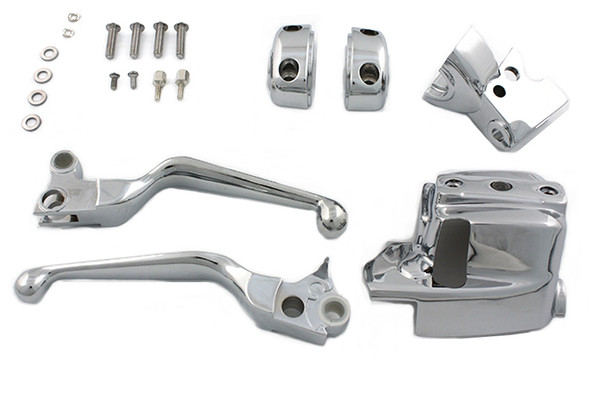 V-Twin - 26-0538 - Handlebar Control Cover Kit Chrome - Fits 1996-2005 Harley-Davidson FXST, FLST, 1996-2003 XL, 1996-2005 FXD