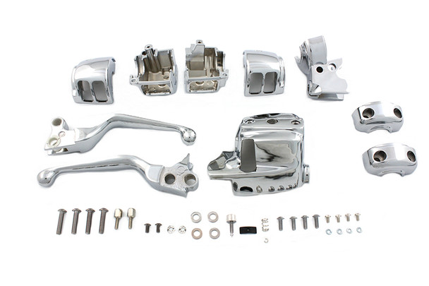V-Twin - 26-0546 - Chrome Handlebar Control Kit - Fits 1996-2006 Harley-Davidson FXST, 1996-2003 XL, 1996-2006 FLST