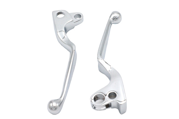 V-Twin - 26-0580 - Chrome Wide Hand Lever Set - Fits 1972-1981 Harley-Davidson XL, FL, FX