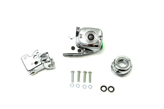 V-Twin - 26-0746 - Chrome Handlebar Control Cover Kit - Fits 2008-2017 Harley-Davidson FXD, 2008-2014 FLST, FXST