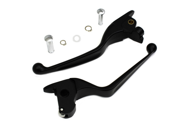 V-Twin - 26-0768 - Black Hand Lever Set - Fits 2014-2016 Harley-Davidson FLT