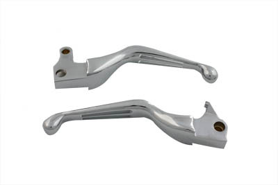V-Twin - 26-0782 - Chrome Slotted Hand Lever Set - Fits 2004-2006 Harley-Davidson XL