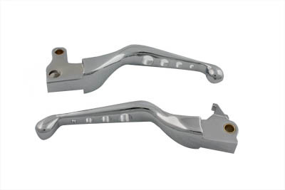 V-Twin - 26-0783 - Chrome Drilled Hand Lever Set - Fits 2004-2006 Harley-Davidson XL