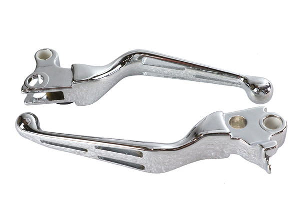 V-Twin - 26-0789 - Chrome Slotted Hand Lever Set