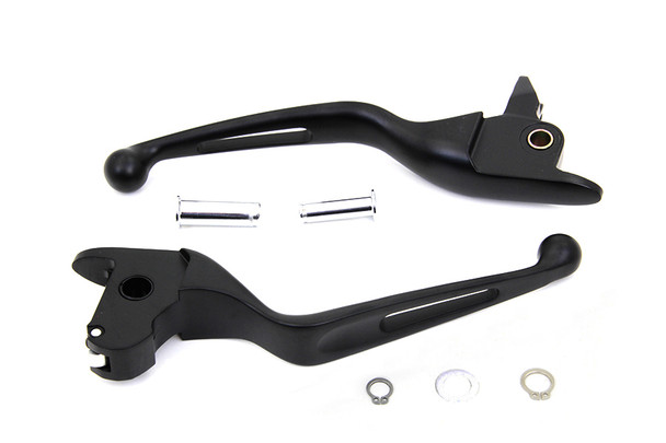 V-Twin - 26-0799 - Black Vortex Hand Lever Set