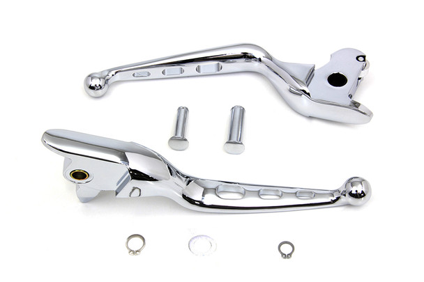 V-Twin - 26-0800 - Chrome Drilled Hand Lever Set