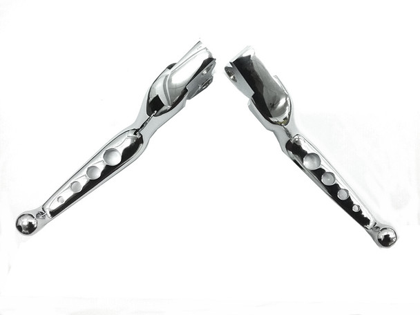 V-Twin - 26-0804 - Chrome Drilled Hand Lever Set