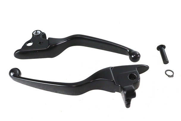 V-Twin - 26-0981 - Black Smooth Contour Hand Lever Set - Fits 2008-2013 Harley-Davidson FLT