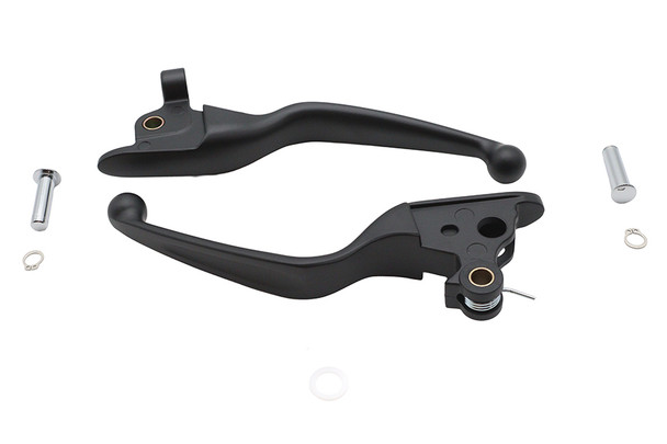 V-Twin - 26-1026 - Wide Blade Hand Lever Set Black - Fits 2021-2023 Harley-Davidson FLTRT, FLHR, FLTR, FLHX, FLHT, FLRT, FLHTCUTG