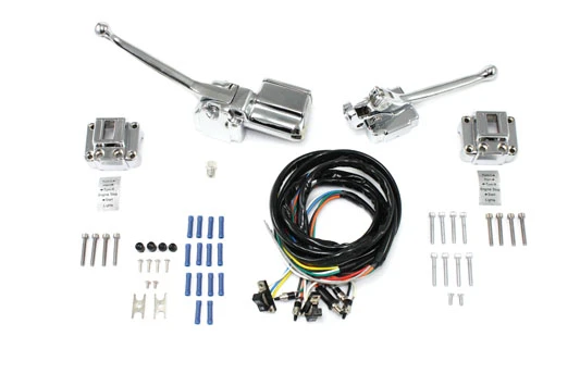 V-Twin - 26-2185 - Handlebar Control Kit Chrome - Fits 1972-1981 Harley-Davidson XL, FL, FX