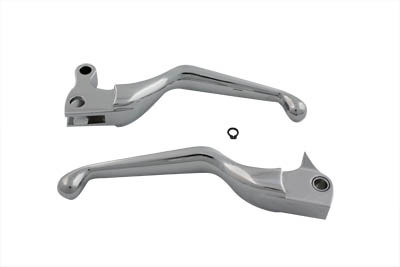 V-Twin - 26-2193 - Chrome Smooth Hand Lever Set - Fits 2004-2006 Harley-Davidson XL