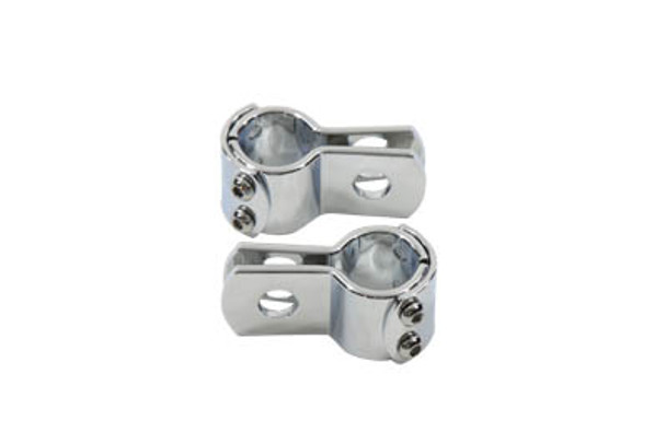 V-Twin - 27-0052 - Chrome 1 inch Footpeg Mount Clamp Set