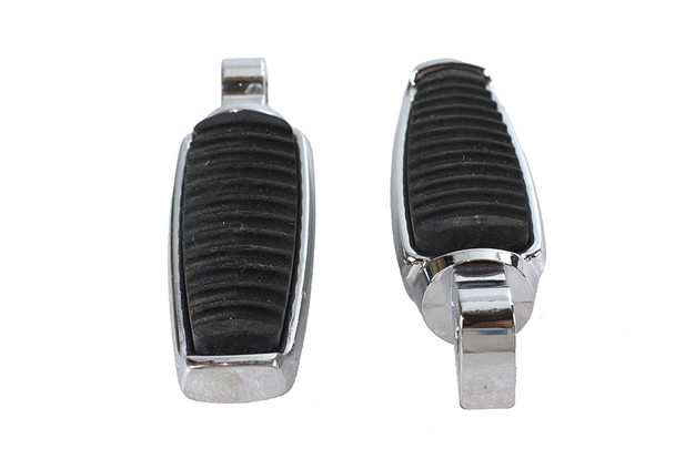 V-Twin - 27-0327 - Chrome Footpeg Set with Rubber Inlay