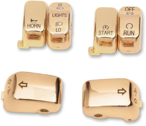 カフリンクス 14K Drag Specialties - Gold Switch Cap Kits - fits '00-'13 Harley