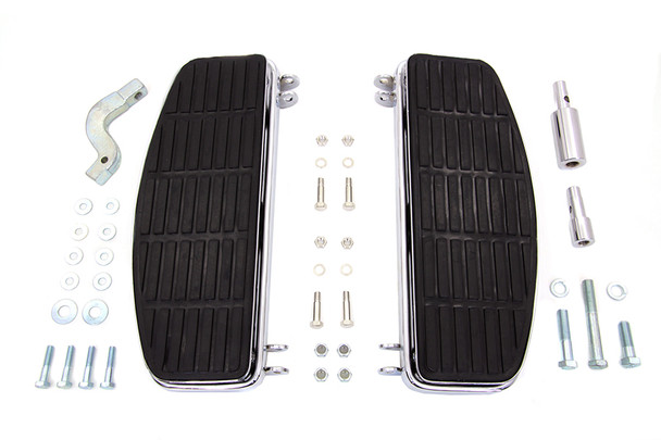 V-Twin - 27-0918 - Driver 'D' Shape Footboard Set Chrome - Fits 1940-1984 Harley-Davidson FL, 1940-1946 U, 1940-1952 W, 1941-1972 G