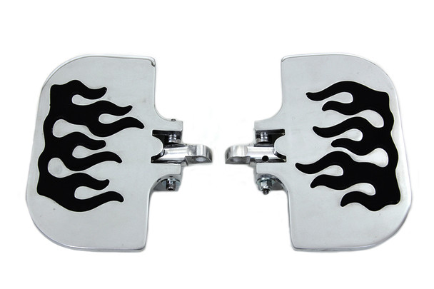 V-Twin - 27-0928 - Passenger Mini Footboard Set with Flame Design