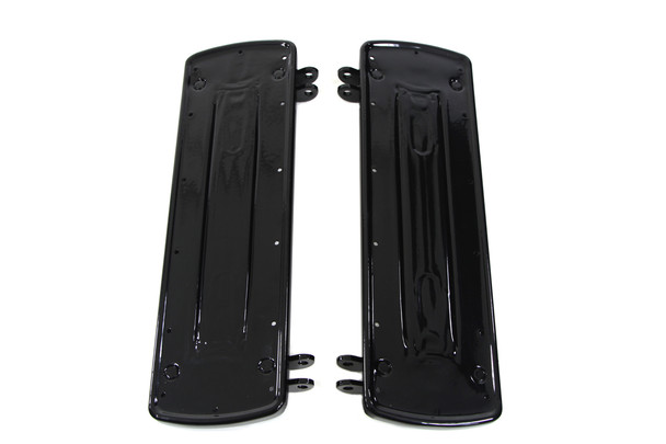 V-Twin - 27-0966 - Driver Square Style Footboard Set Black - Fits 1941-1985 Harley-Davidson FL, 1936-1973 G, 1936-1952 W