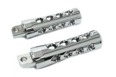 V-Twin - 27-0972 - Chrome Concave Style Footpeg Set