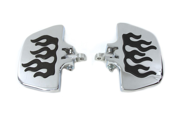 V-Twin - 27-0993 - Passenger Mini Footboard Set with Flame Design