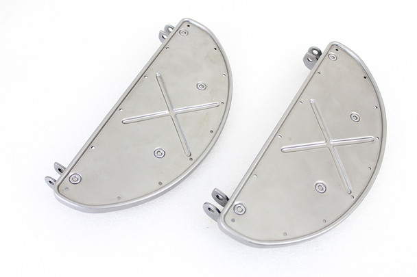 V-Twin - 27-1002 - Half Moon Footboard Set Raw - Fits 1940-1984 Harley-Davidson FL, 1940-1946 U, 1948 EL, 1940-1982 W, 1941-1972 G