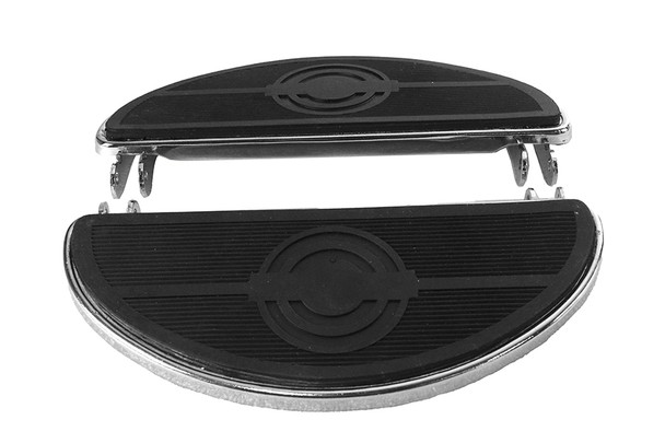 V-Twin - 27-1430 - Driver 'D' Shape Footboard Set Chrome - Fits 1941-1984 Harley-Davidson FL