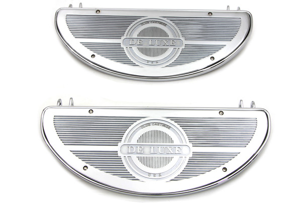 V-Twin - 27-1535 - Half Moon Footboard Set Chrome - Fits 1941-1965 Harley-Davidson FL, 1936-1952 G, EL