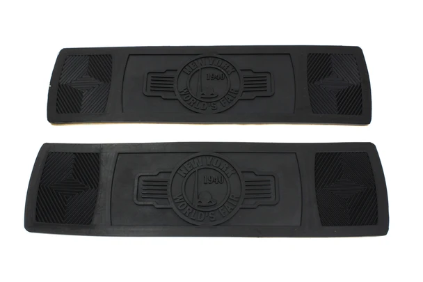 V-Twin - 28-0237 - World's Fair Rectangular Footboard Rubber Set - Fits 1936-1939 Harley-Davidson U, 1941-1985 FL, 1914-1929 J, 1936-1952 EL, 1930-1936 VL, 1936-1952 W
