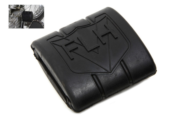 V-Twin - 28-0457 - Black Rubber Brake Pedal Pad With FLH Logo - Fits 1936-1940 Harley-Davidson EL, 1941-1984 FL