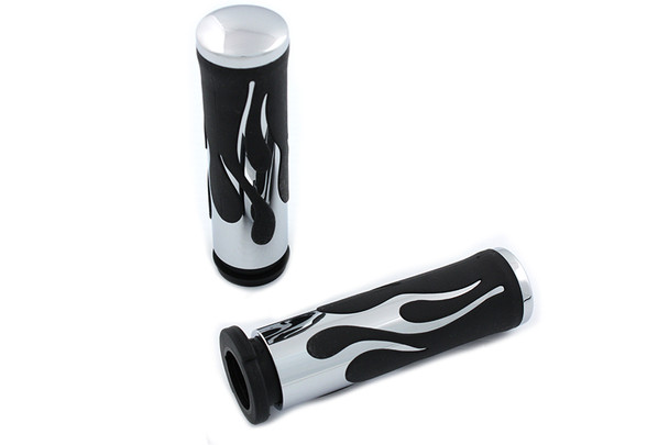 V-Twin - 28-0857 - Throttle By Wire Flame Style Grip Set