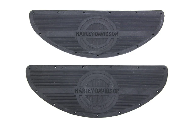 V-Twin - 28-0858 - Black Rubber Footboard Mat Set - Fits 1940-1965 Harley-Davidson FL, 1940-1952 WL, 1940-1947 UL, 1940-1973 G