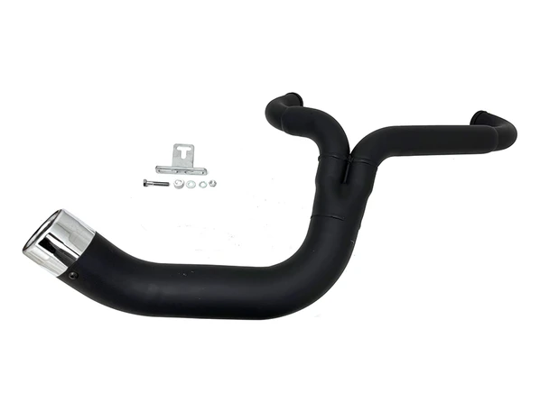V-Twin - 29-0031 - FLT 2:1 Lake Style Exhaust System Black - Fits 1995-2006 Harley-Davidson FLT