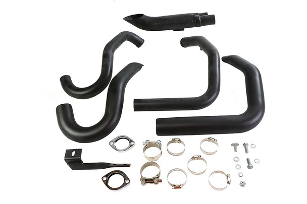 V-Twin - 29-0933 - Wyatt Gatling 2 into 1 Exhaust Header Set Black
