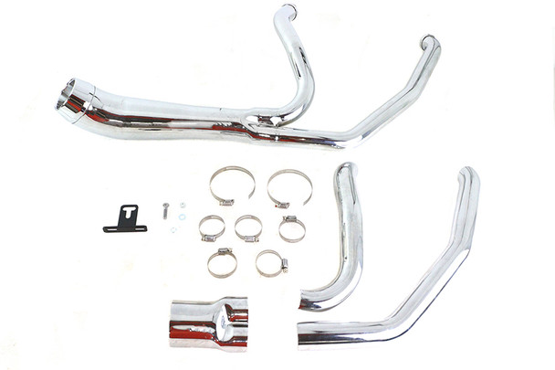 V-Twin - 29-2110 - Cyclone 1-3/4 inch 2 into 1 Exhaust Header Set Chrome - Fits 1985-2005 Harley-Davidson FLT