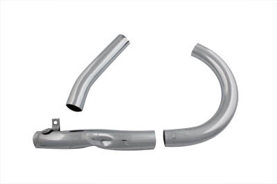 V-Twin - 30-0168 - UL 3 Piece Exhaust System Set Chrome - Fits 1937-1940 Harley-Davidson UL