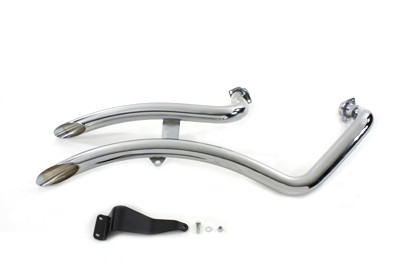 V-Twin - 30-0384 - XL Exhaust Drag Pipe Set Chrome