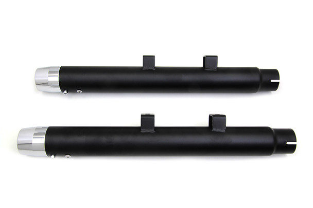 V-Twin - 30-0456 - 2-1/4 inch Diameter Black Straight Muffler Set
