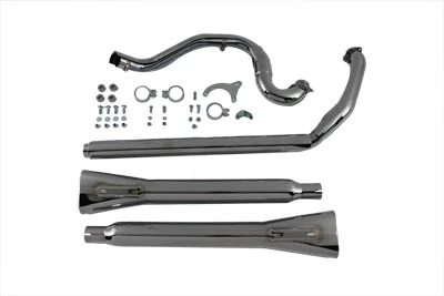 V-Twin - 30-0588 - Crossover Exhaust Header and Muffler Kit - Fits 1995-2006 Harley-Davidson FLHT, FLT, FLTR, FLHR