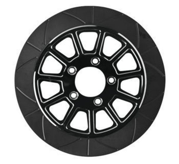 Lyndall Brakes - Rear 11.8" Center Hub Racing Rotors - Fits '08-'17 FLH/FLT, '14-'17 FXDL - Black, Smooth 11-Spoke