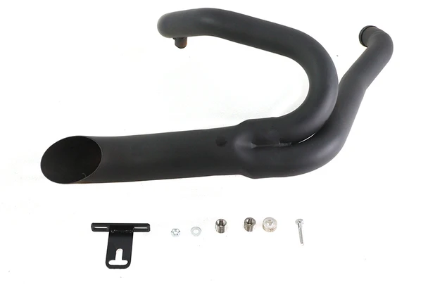 V-Twin - 30-0923 - Black Wyatt Gatling 2 into 1 Exhaust Pipe Header Kit