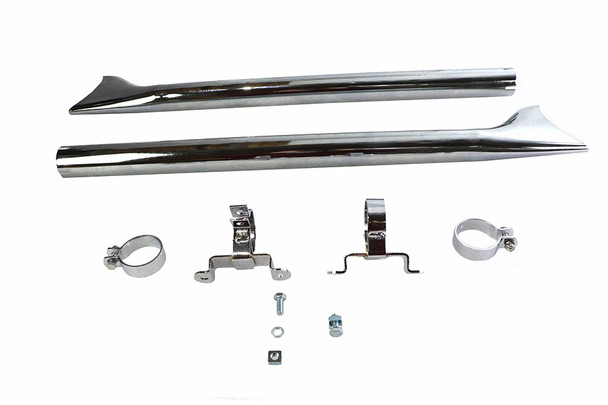 V-Twin - 30-3251 - Wyatt Gatling Straight Fishtail Kit - Fits 1995-2016 Harley-Davidson FLT