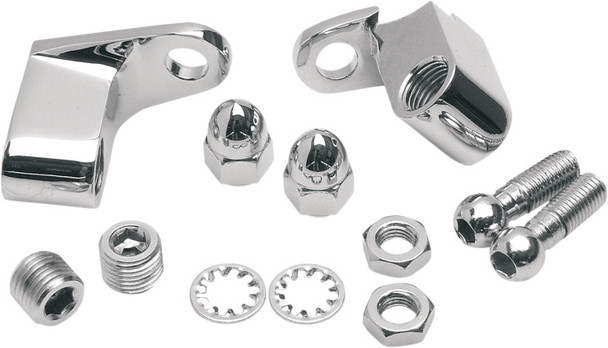 Drag Specialties - Chrome Front Turn Signal Mount Kit - Fits '03 -'17 FXD/Softail; '86 -'03 XL