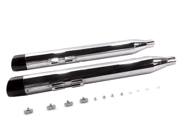 V-Twin - 30-4094 - Chrome Muffler Set with Slash Cut End Tips
