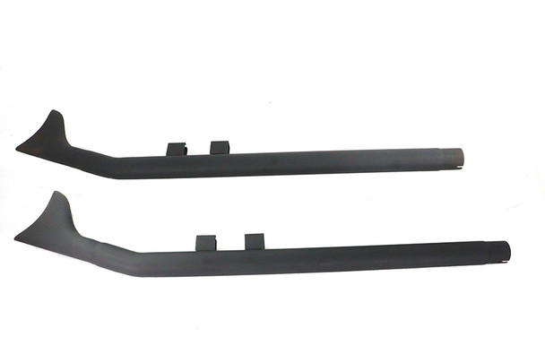 V-Twin - 30-7977 - FLT Upsweep Straight Fishtail Set Black - Fits 1995-2016 Harley-Davidson FLT