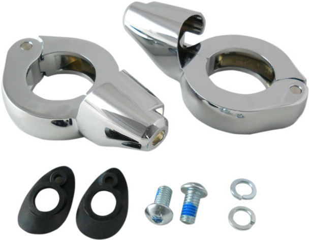  Drag Specialties - Turn Signal Fork Clamps w/ Mounting Hardware 