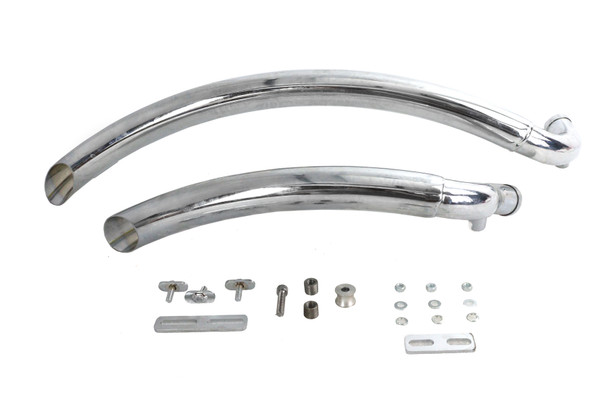 V-Twin - 30-8130 - Wyatt Gatling Street Sweeper Exhaust Pipe Set Chrome